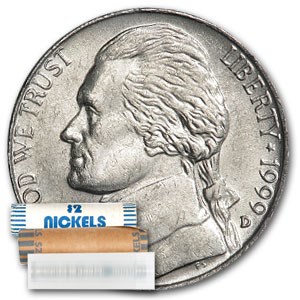 1999-D Jefferson Nickel 40-Coin Roll BU 1999-D Jefferson Nickel 40-Coin Roll BU